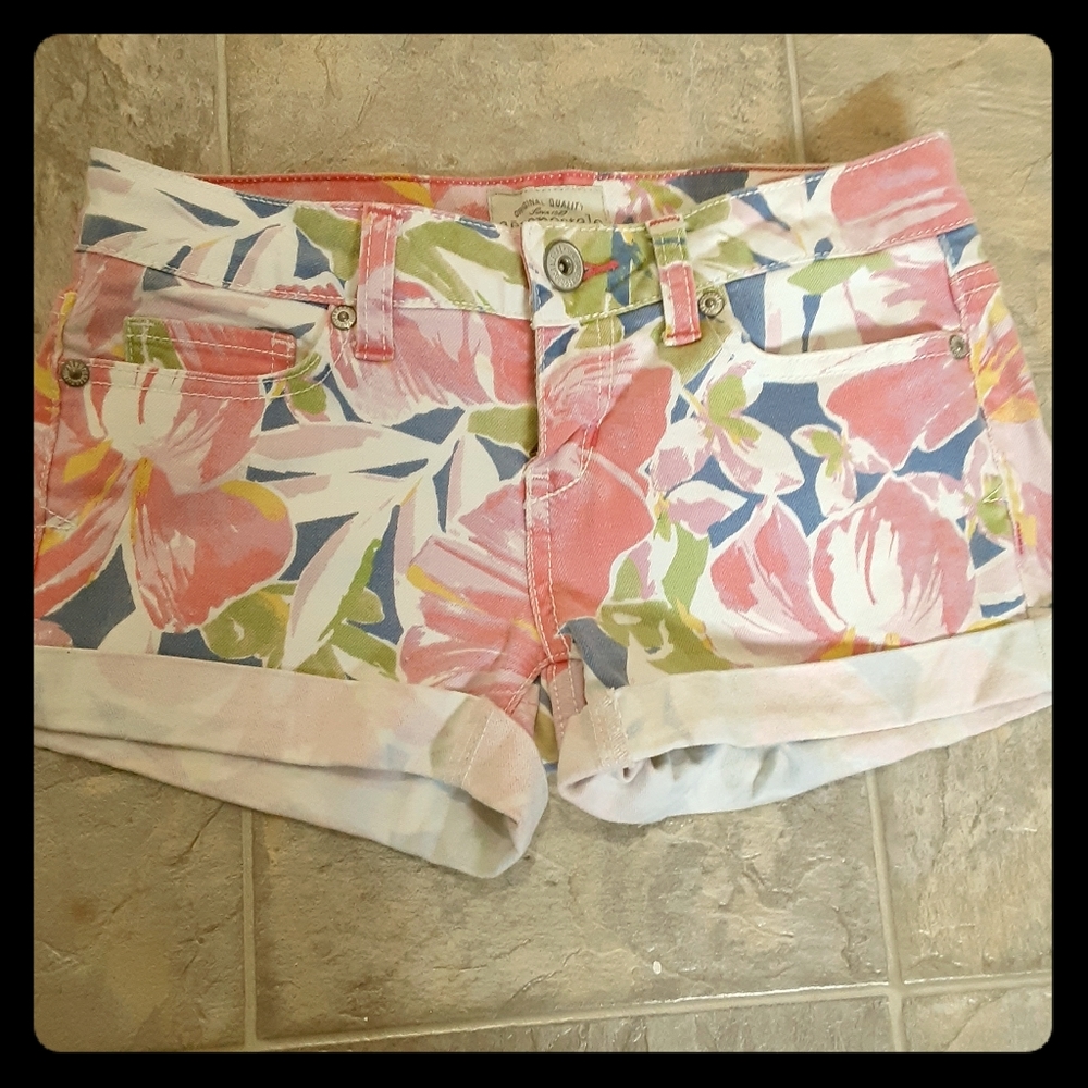 Aeropostale floral jean shorts